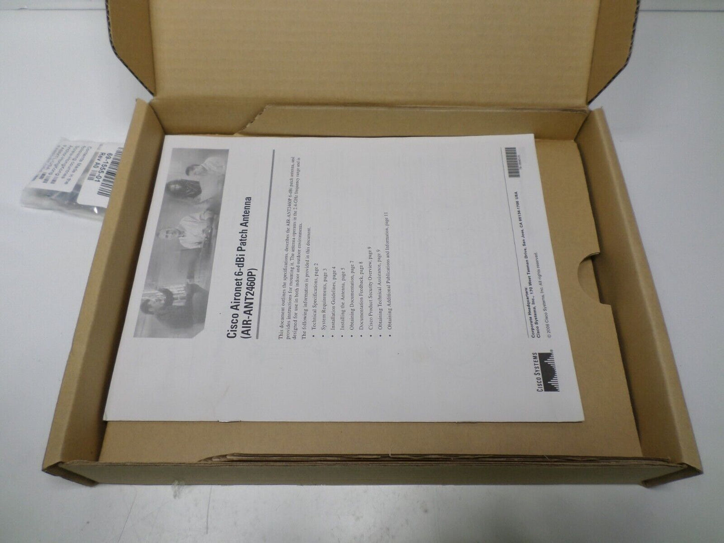 CISCO AIR-ANT2460P-R Indoor/Outdoor 6DBI 2.4GHz Patch Directional Antenna RP-TNC