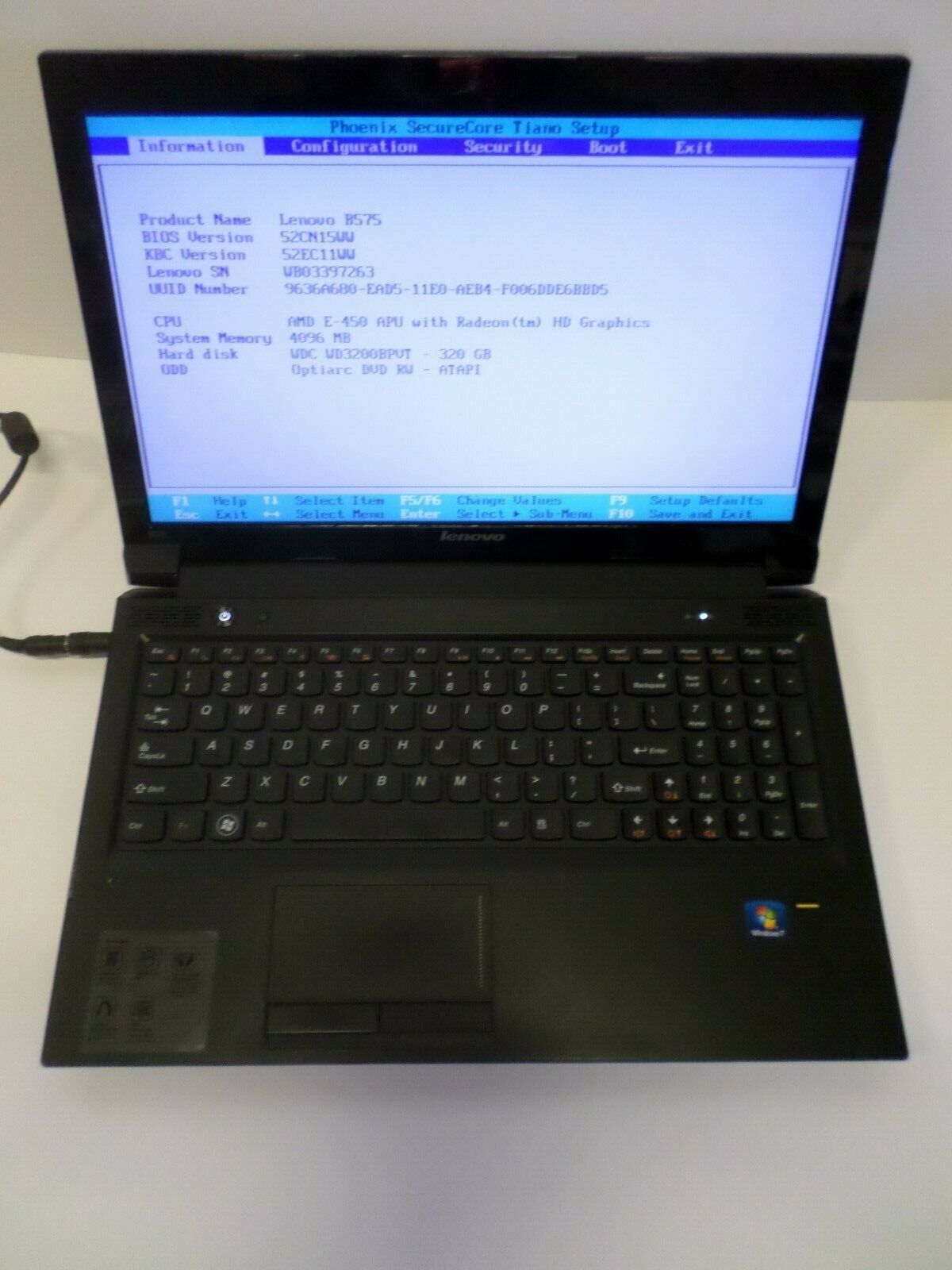 Lenovo B575 1450ALU Laptop, AMD E-450 1.65GHz 4GB Ram 320GB HDD