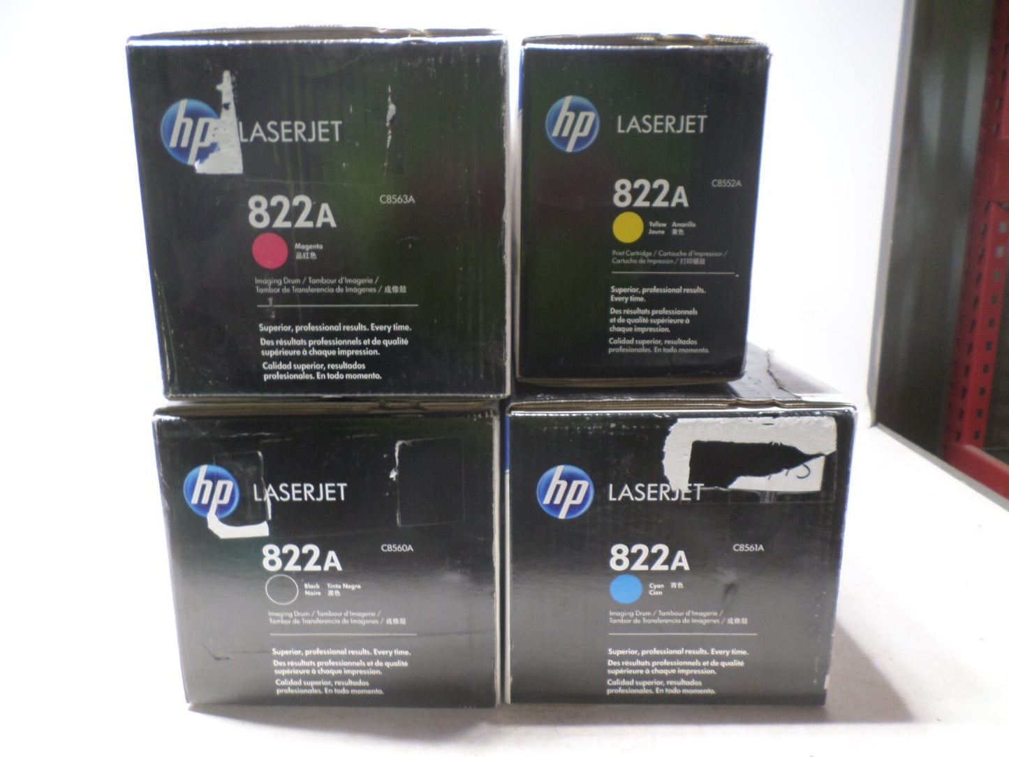 **LOT OF 4** New GENUINE HP 822A Toner Cartridges, C8550A, -51A, -52A, -53A