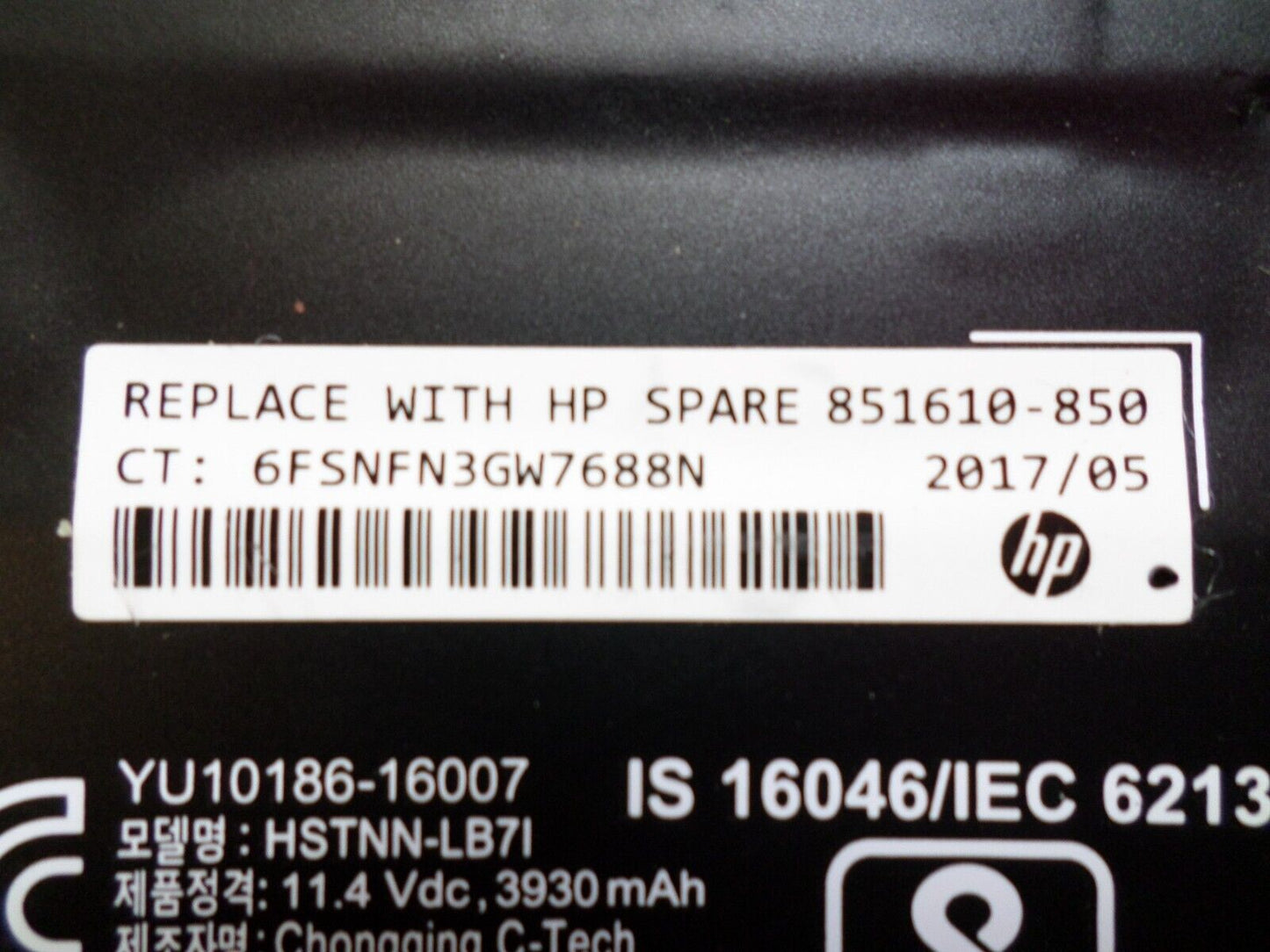 OEM HP ProBook 450 G4 BATTERY 11.4V 48Wh 4000mAh RR03XL HSTNN-UB7C 851610-850