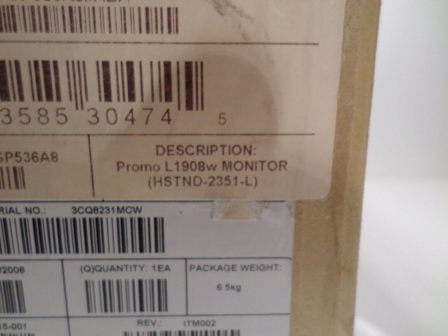 Genuine New Open Box HP Color Monitor Model HSTND-2351-F 19" Color Monitor L1908