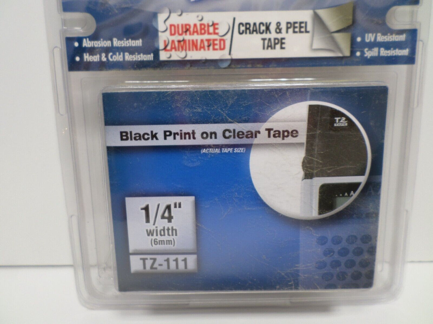Brother TZ-111 6mm Laminated Clear Black Ink P-Touch