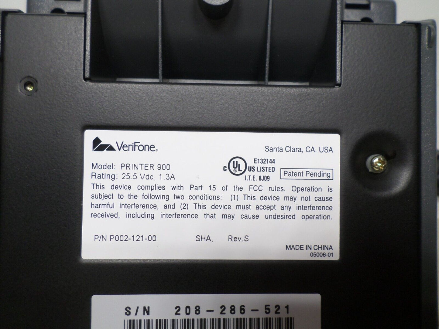 VERIFONE PRINTER 900 P002-121-00.H01 Receipt Printer, NEW OPEN BOX