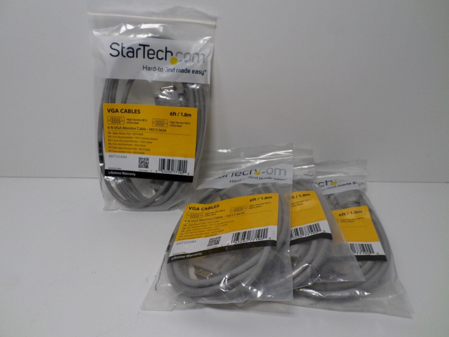 (LOT OF 4) STARTECH VGA CABLES Hd15m To MXT101MM