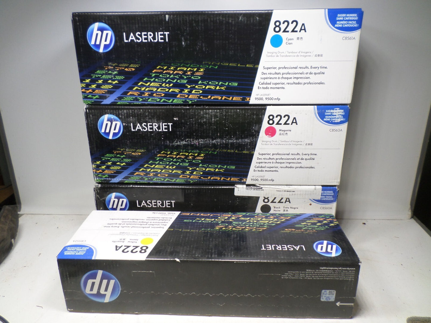 **LOT OF 4** New GENUINE HP 822A Toner Cartridges, C8550A, -51A, -52A, -53A