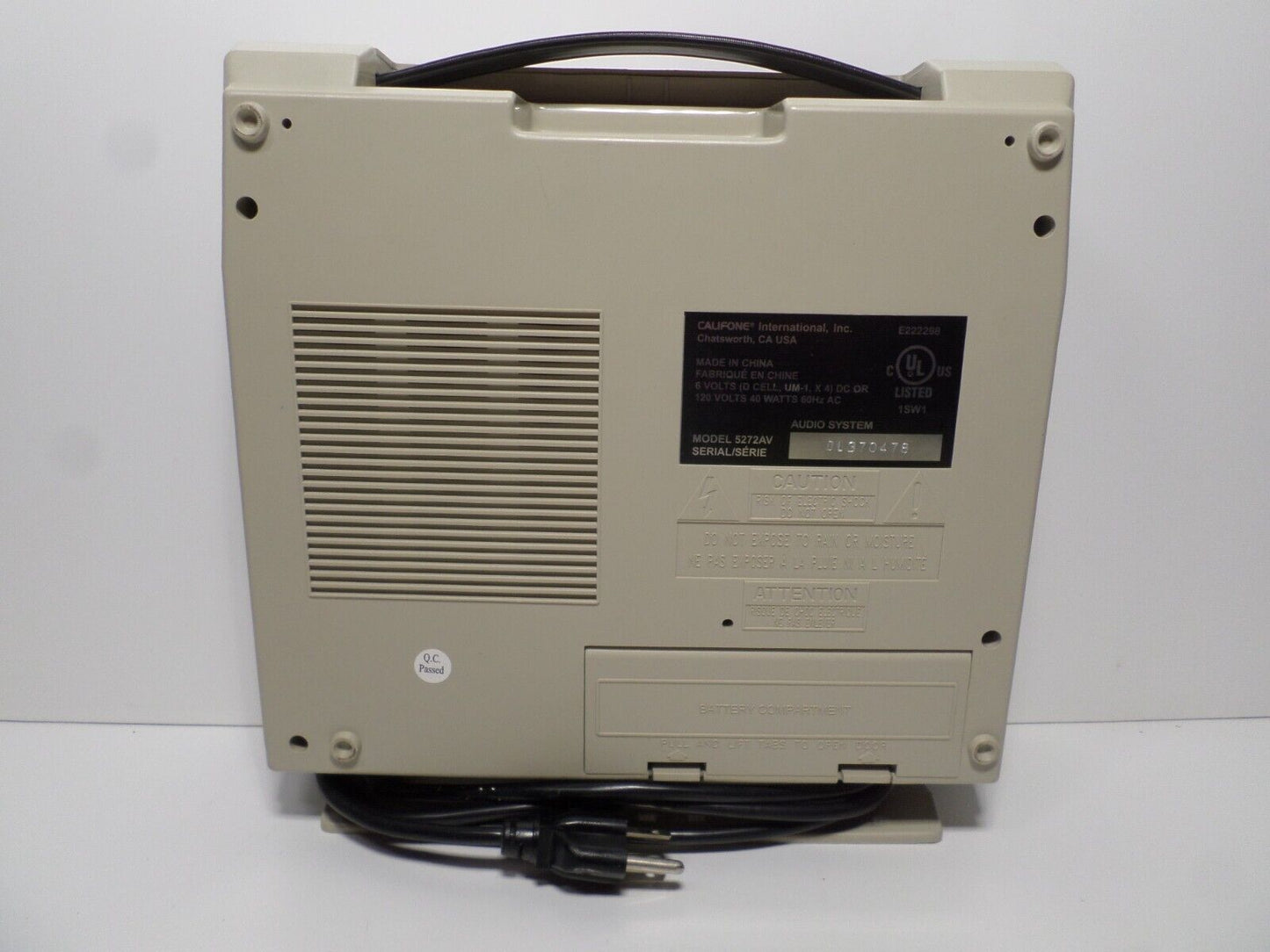 Califone 5272AV Cassette Recorder Player Magnetophone