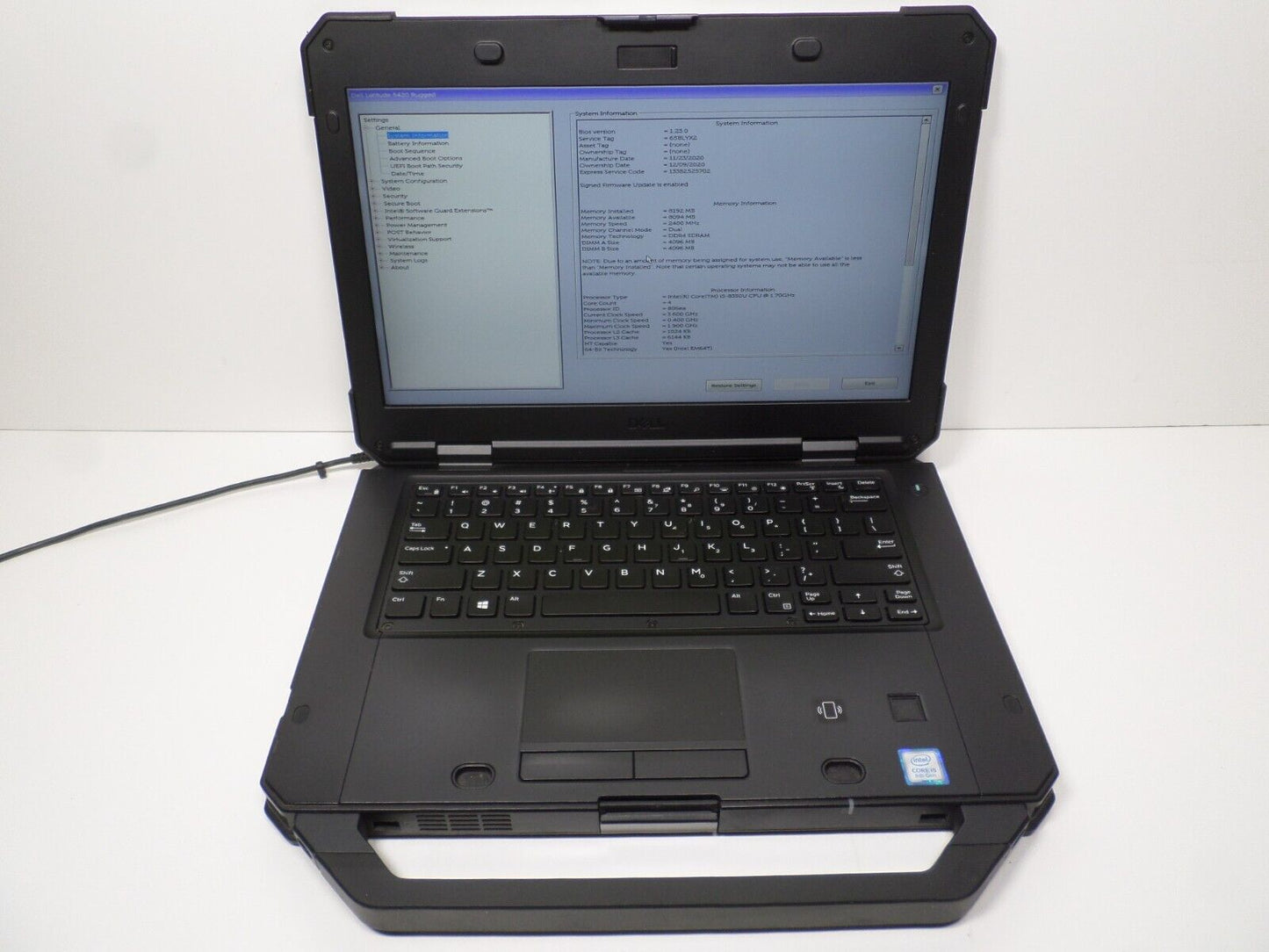 Dell Latitude 5420 Rugged 14" Laptop, i5-8350U, 512GB SSD 8GB RAM Win 11, No BAT
