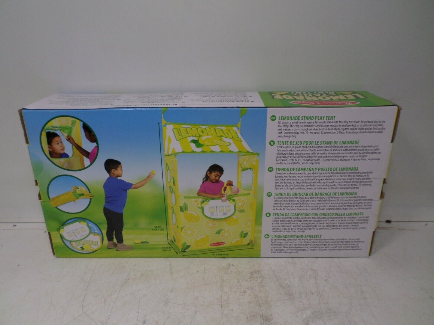 Melissa & Doug Lemonade Stand Play Tent With Beanbag Game, Easy to Assemble