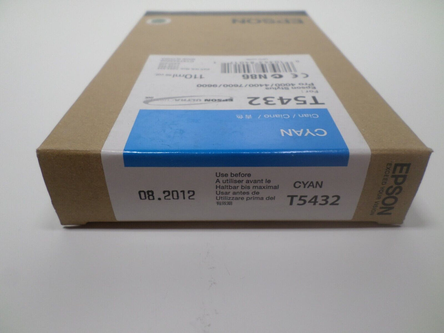 08-2012 NIB Genuine Epson 110ml Ink T5432 (Cyan) Stylus Pro 4000/4400/7600/9600