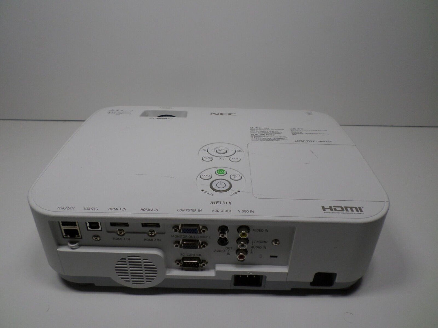 NEC ME331X 3300 Lumens 3LCD with HDMI 49 Lamp Hours