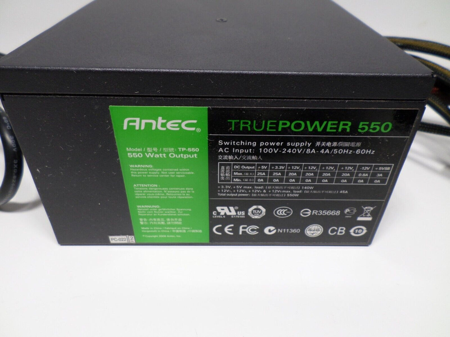 Antec TP-550 Truepower 550W 550 ATX Switching Power Supply