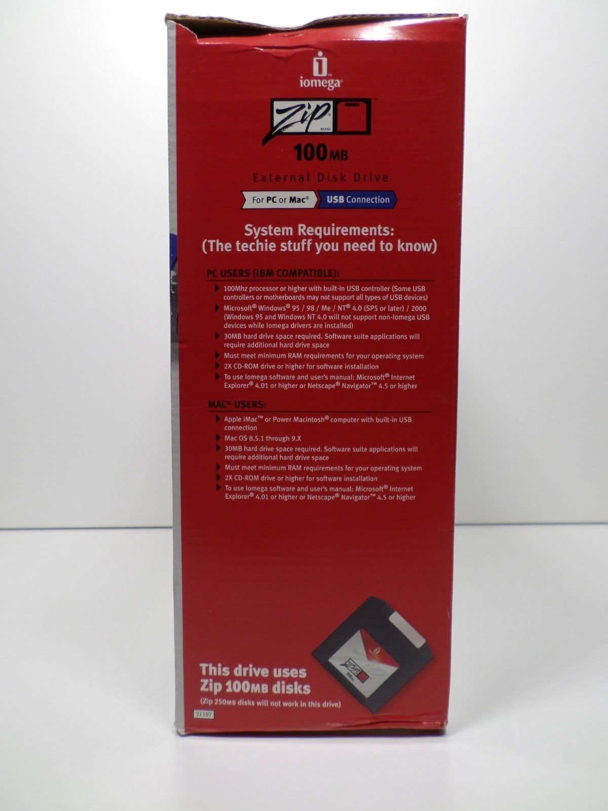 NEW! Iomega Zip 100MB External Disk Drive Blue USB Powered PC/Mac Iomega Sync