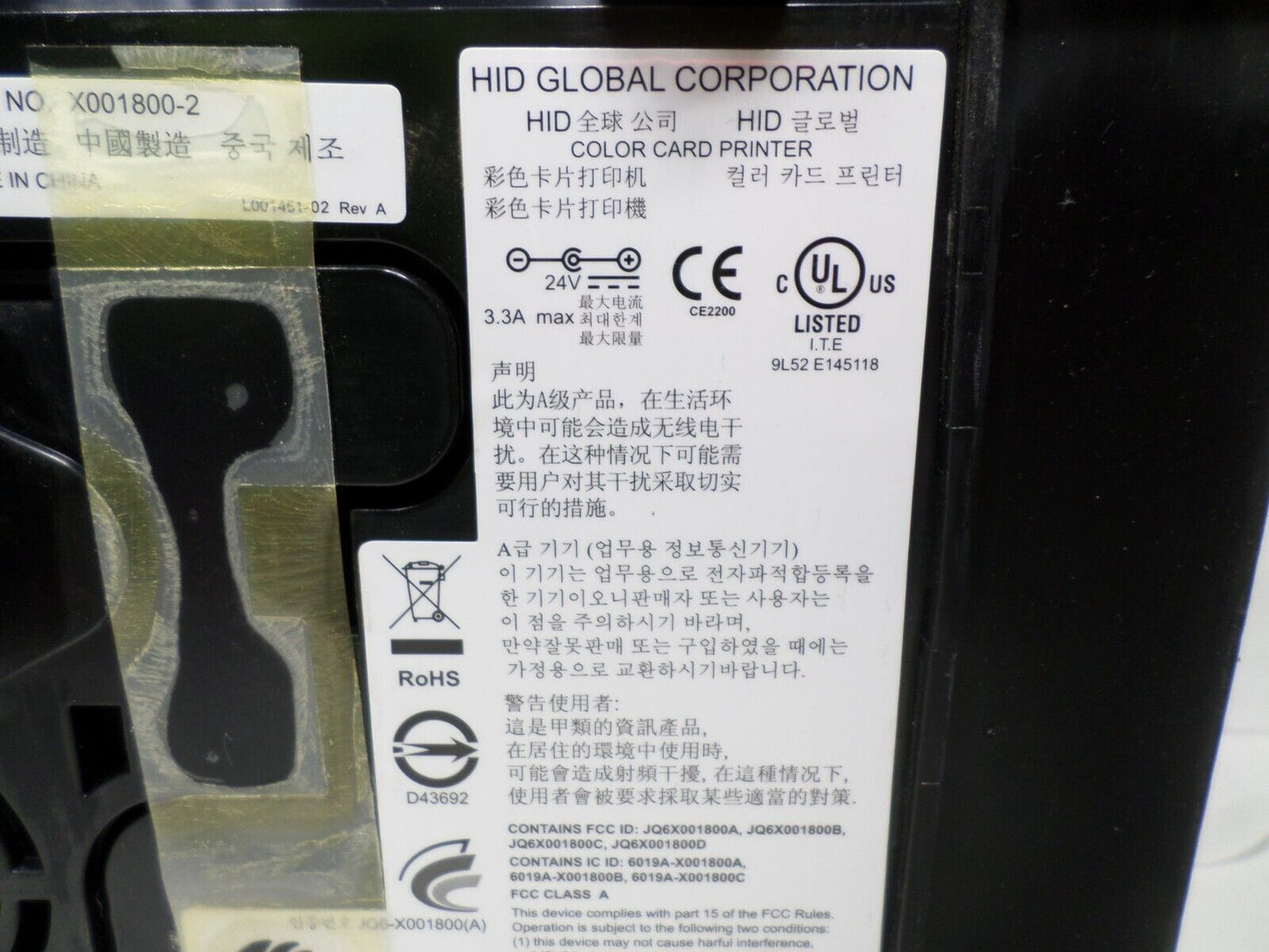 Fargo HID DTC 4000 Photo ID Card Color USB Printer