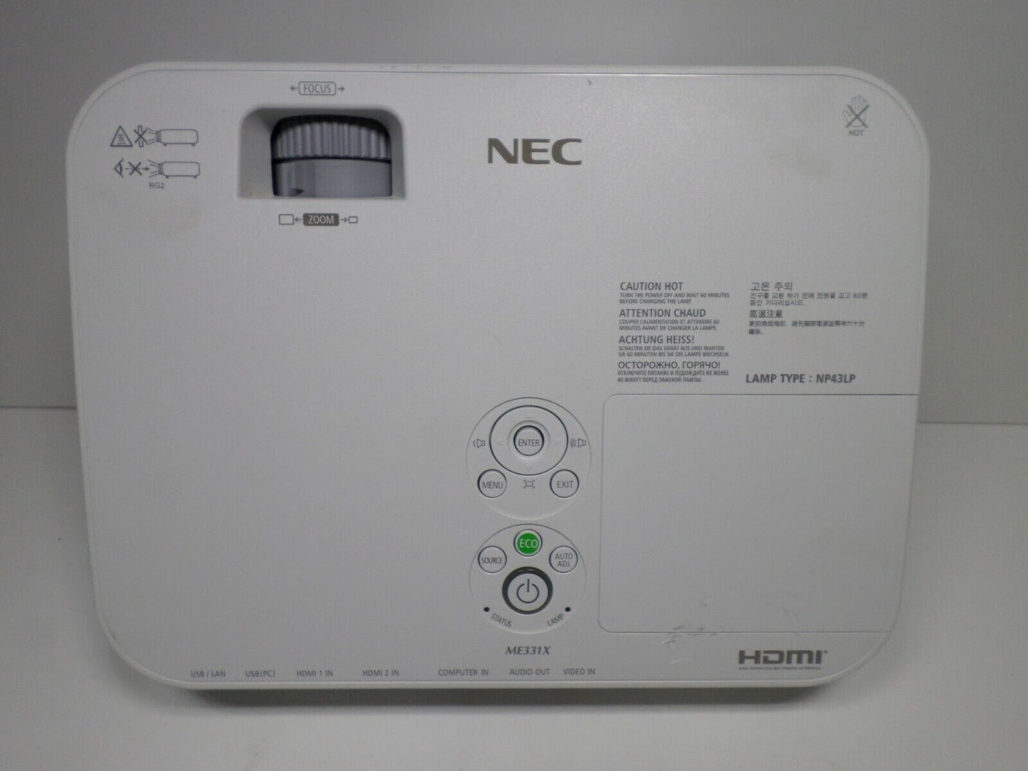 NEC ME331X 3300 Lumens 3LCD with HDMI (ZERO) Lamp Hours!!!!