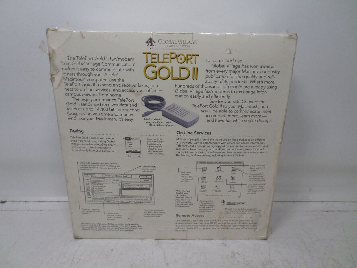 VINTAGE Global Village PL510P TelePort Gold II Modem for Perform Apple Macintosh