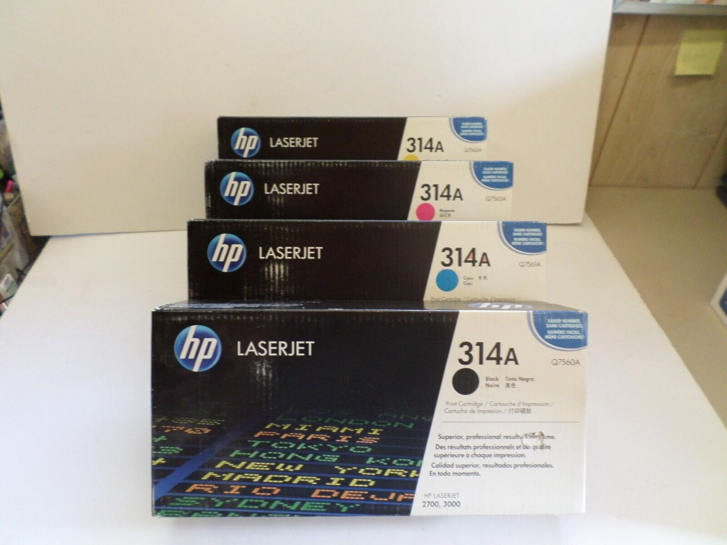 New Set of 4 Genuine Factory Sealed Q7560A Q7561A Q7562A Q7563A Sealed Bag 314A