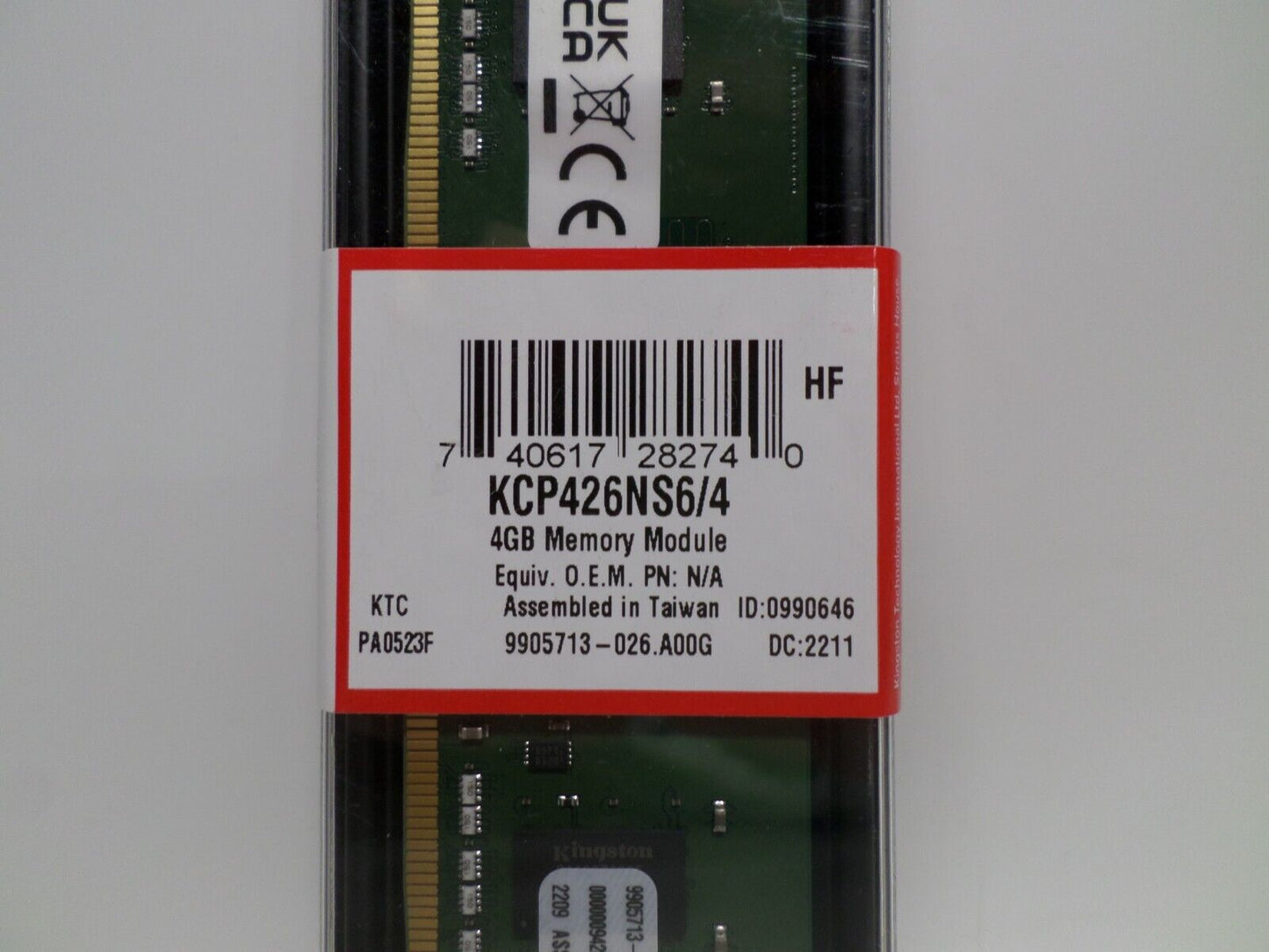 Kingston KCP426NS6/4 DDR4-4 GB - DIMM 288-pin - 2666 MHz / PC4-21300 - CL19