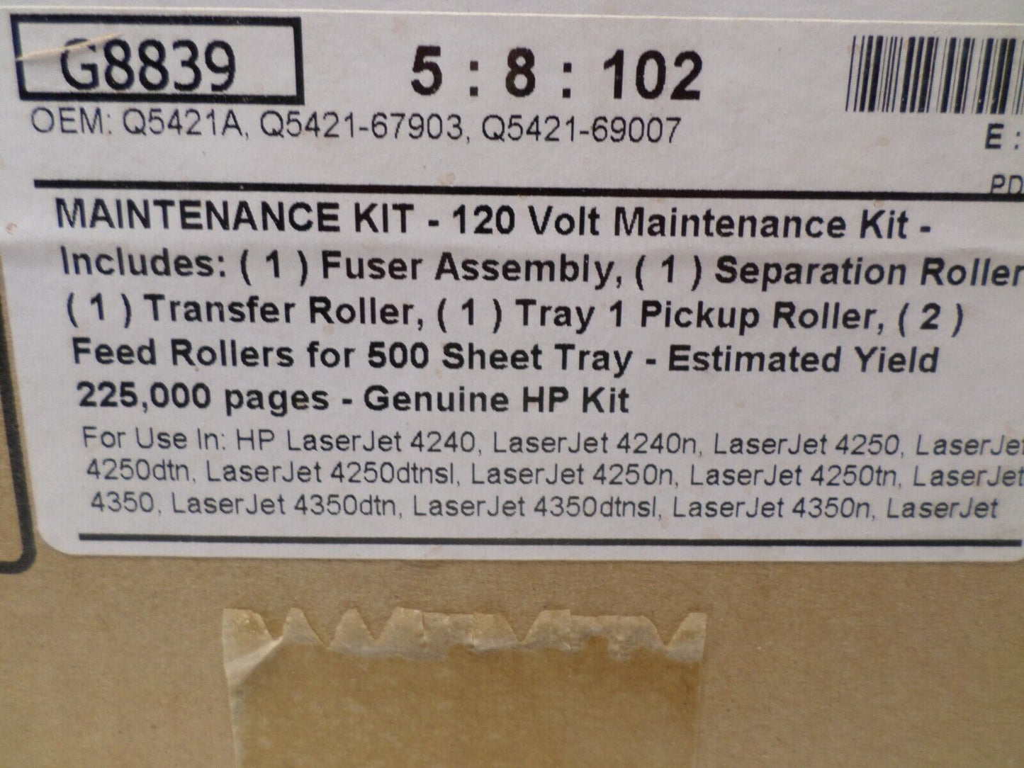 Hewlett Packard Q5421A Maintenance Kit