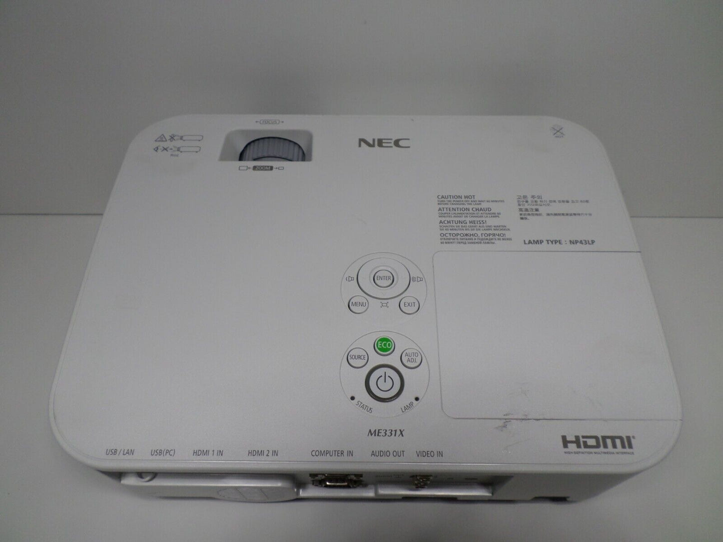 NEC ME331X 3300 Lumens 3LCD with HDMI (ZERO) Lamp Hours!!!!