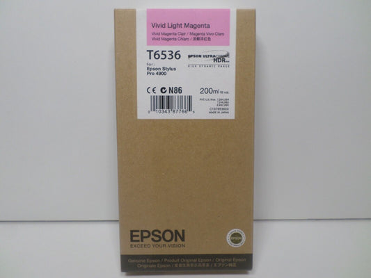11-2013 Genuine Epson T6536 Vivid Light Magenta Ultrachrome HDR Ink 4900