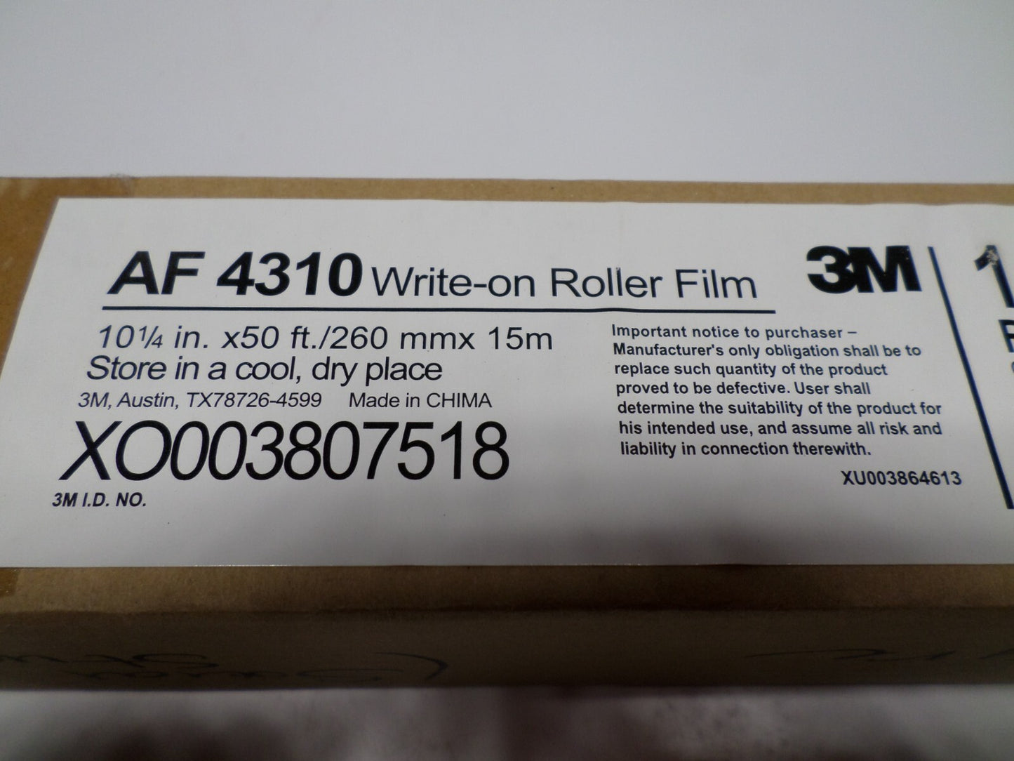 3M 78-9020-1282-8 AF4310 WRITE-ON ROLL FILM FOR OVERHEAD PROJECTOR - NEW IN BOX