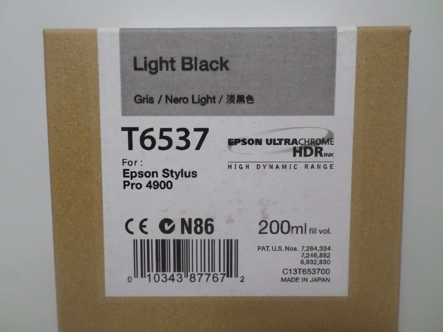 Genuine Epson Stylus Pro 4900 Light Black Ink T6537 Exp 08/2013