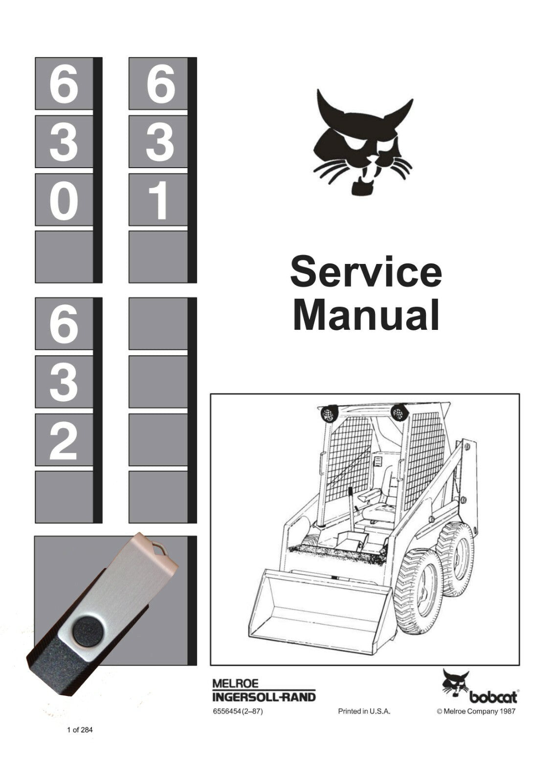 Bobcat 630, 631, 632 Skid Steer Loaders 1987 rev Service Manual 6556454