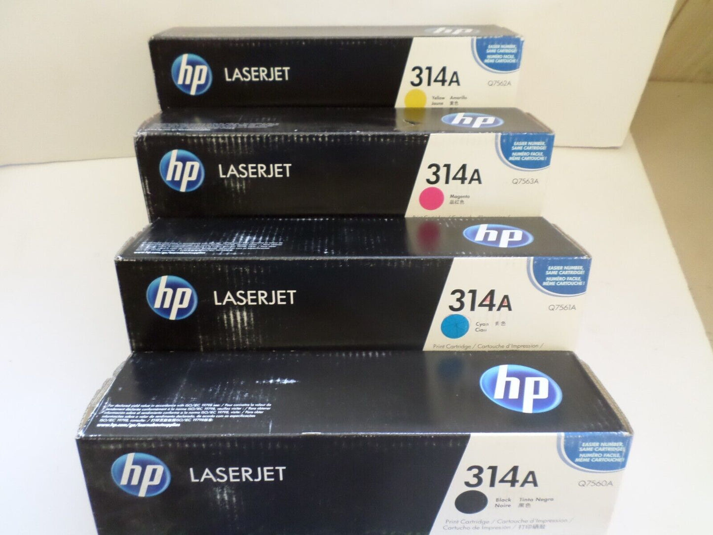 New Set of 4 Genuine Factory Sealed Q7560A Q7561A Q7562A Q7563A Sealed Bag 314A