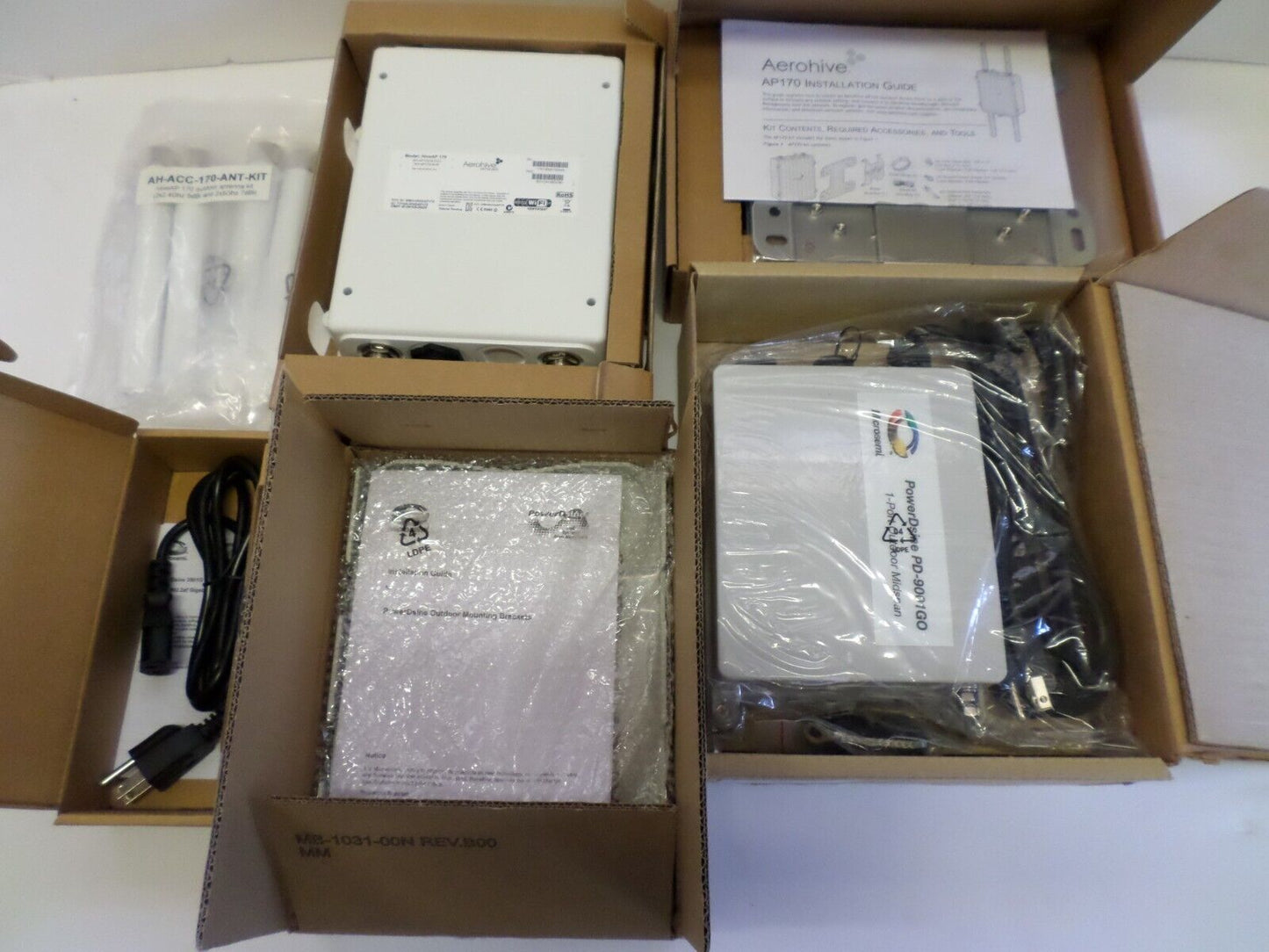 Complete Aerohive HiveAP 170 300Mbps Wireless Access Point (WAP) w/ POE Midspan