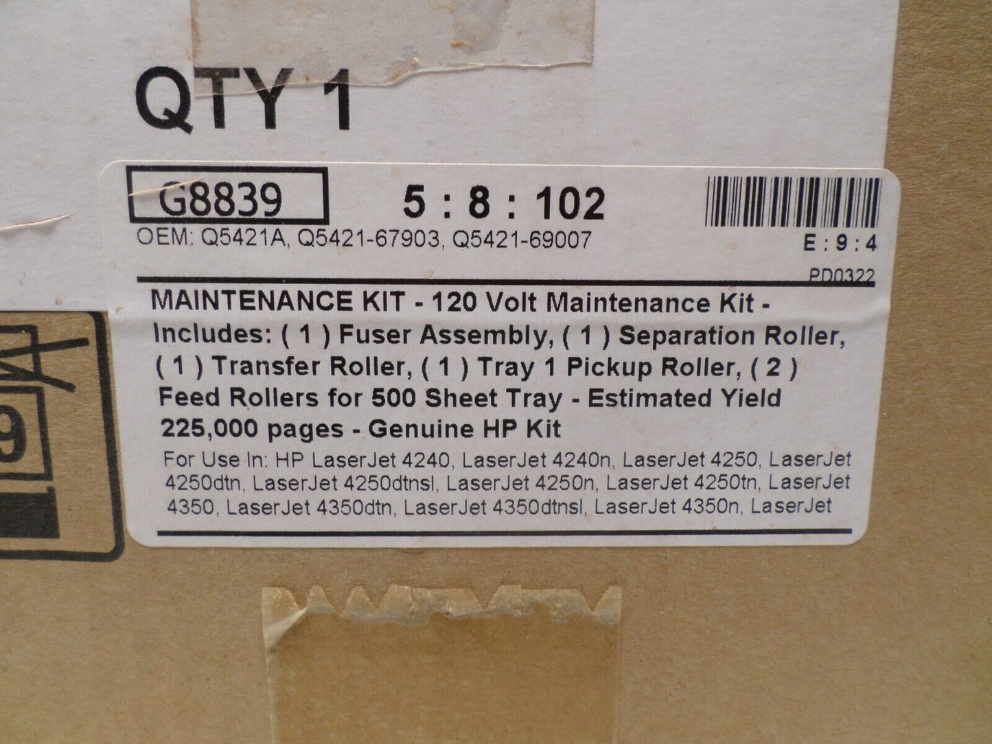 Hewlett Packard Q5421A Maintenance Kit