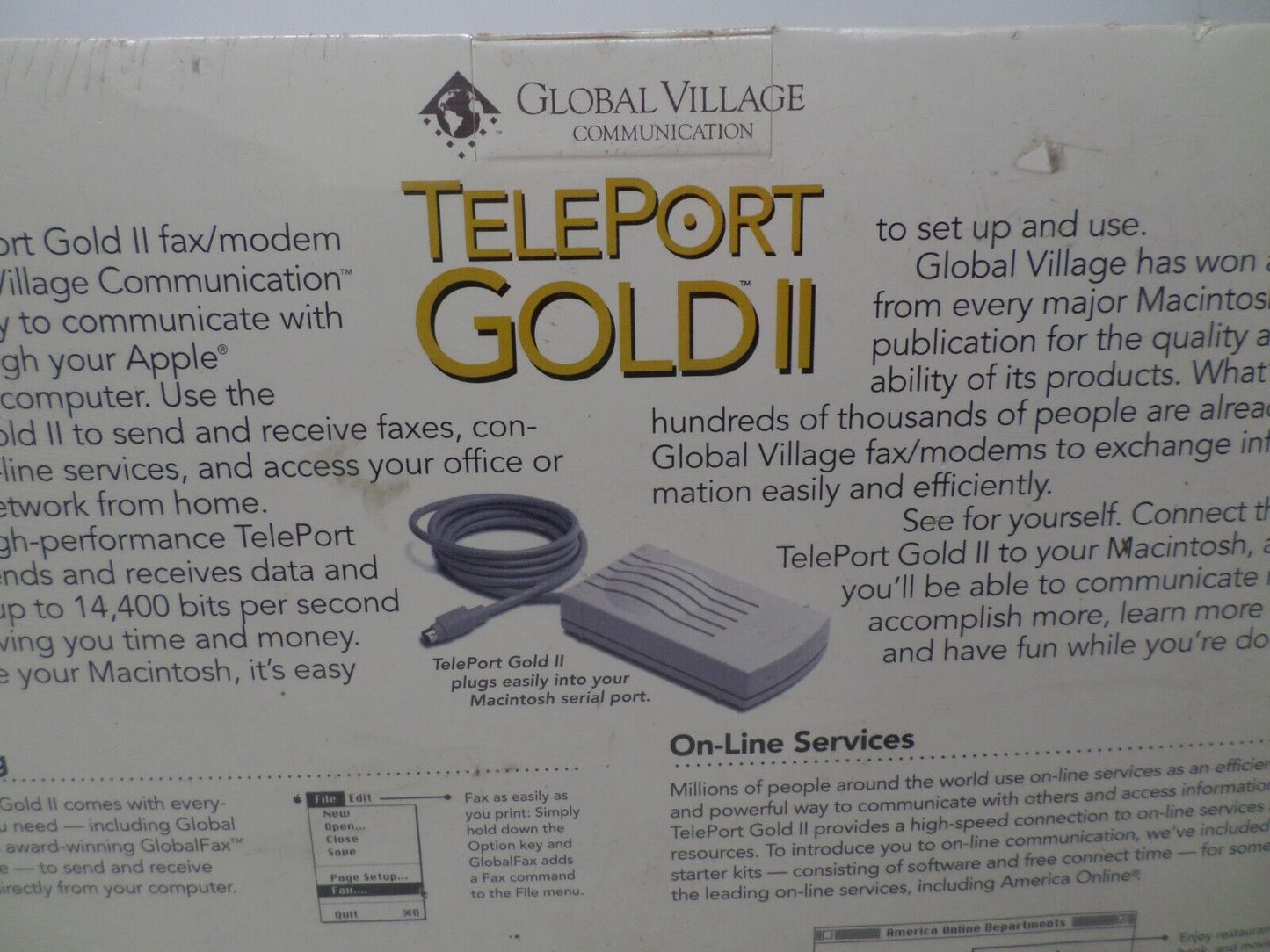 VINTAGE Global Village PL510P TelePort Gold II Modem for Perform Apple Macintosh