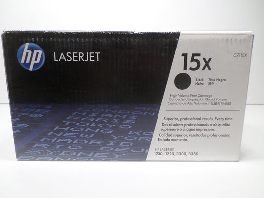 Genuine HP 15x (C7115X) Black Toner Cartridge / New