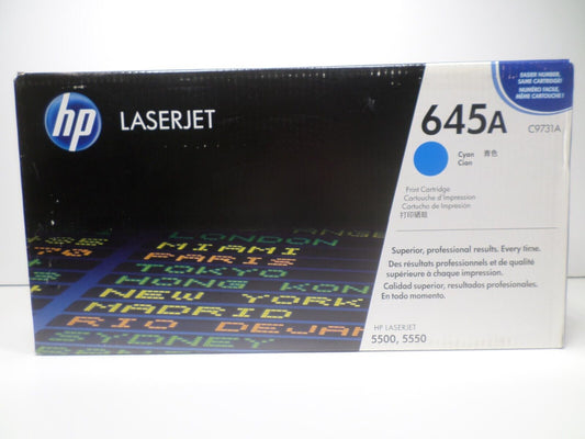 Genuine HP 645A C9731A Cyan High Yield Toner 12K Page HP LaserJet 5500 5550 NEW