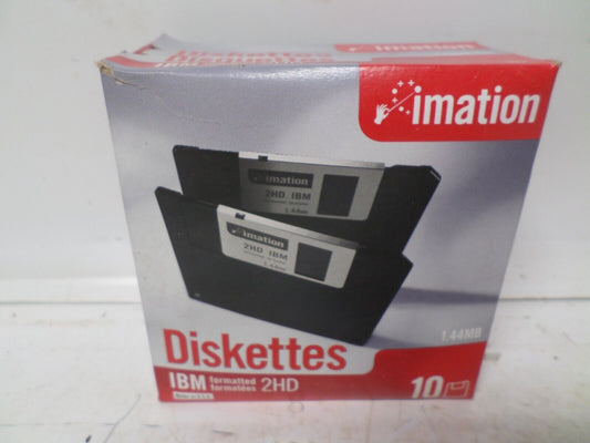Imation 3.5" Floppy Disks Diskettes 10 Pack IBM Formatted 1.44MB 2HD *NEW*