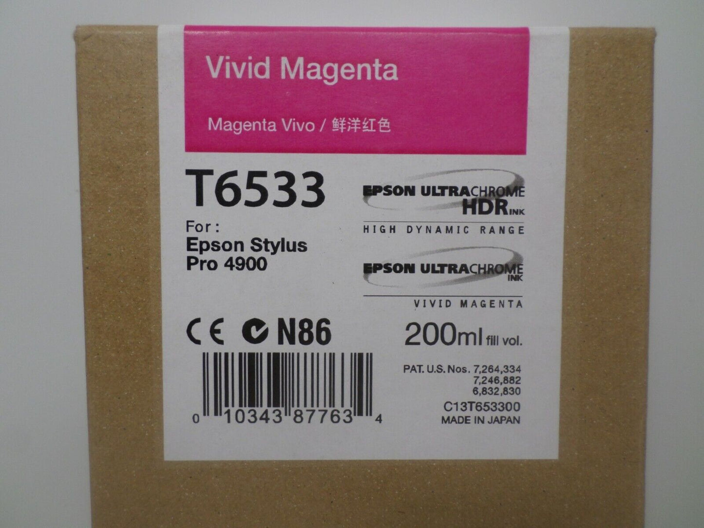 11-2013 NEW EPSON T6533 INK Vivid Magenta STYLUS PRO 4900
