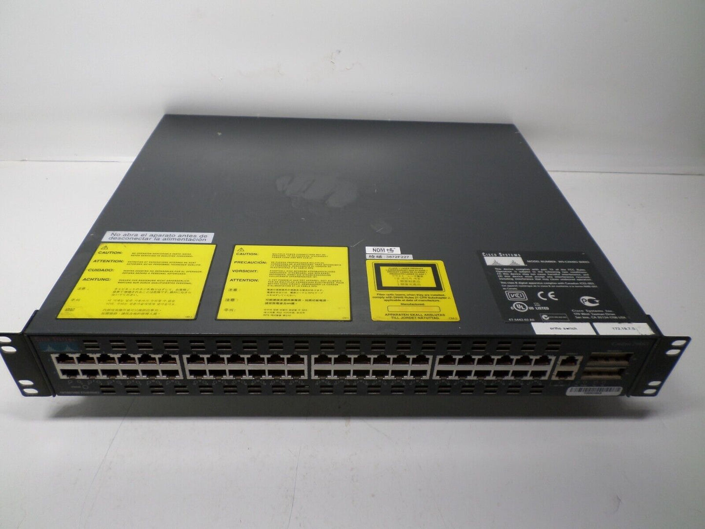 Cisco Systems Catalyst 2948G Model WS-C2948G 10/100 48-Port Ethernet Switch