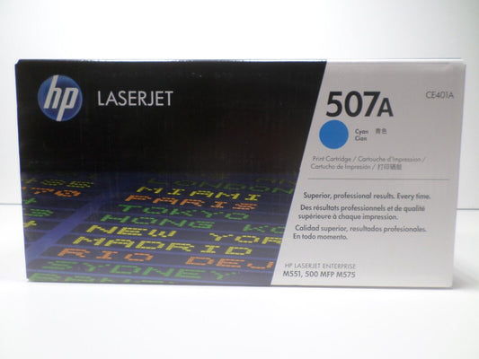GENUINE HP 507A LaserJet OEM Cyan Toner M551 MFP M575 CE401A NEW