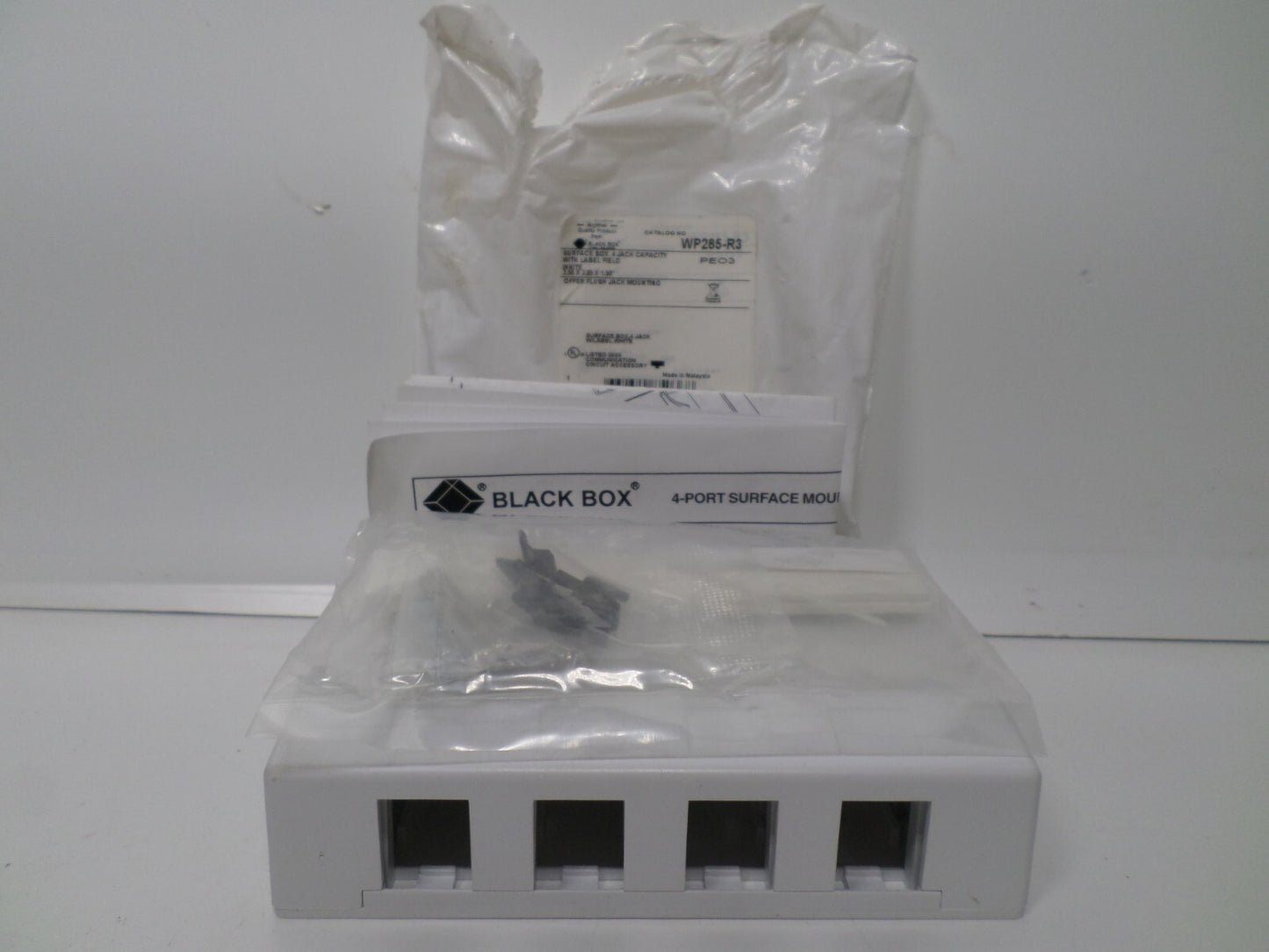 4 Port Cat6 5E RJ45 Network Surface Mount Box For Keystone Jack Insert