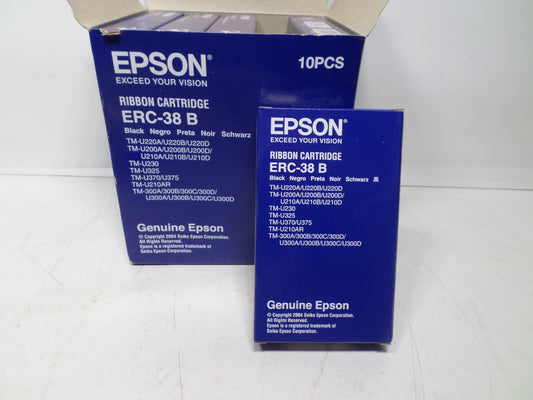 Genuine Epson ERC-38 B Ink Ribbons, Black #C43S015374 pack of 10