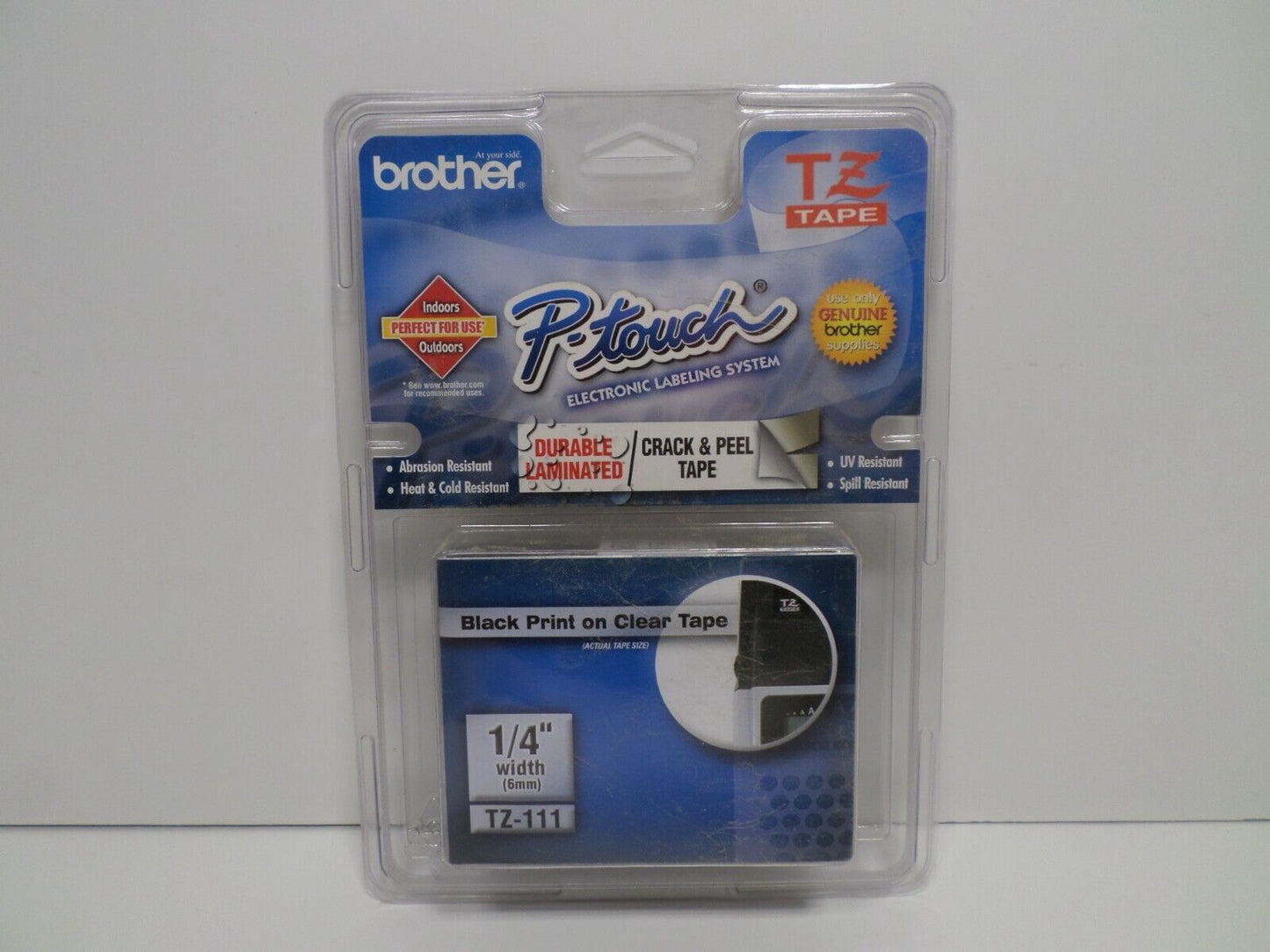 Brother TZ-111 6mm Laminated Clear Black Ink P-Touch