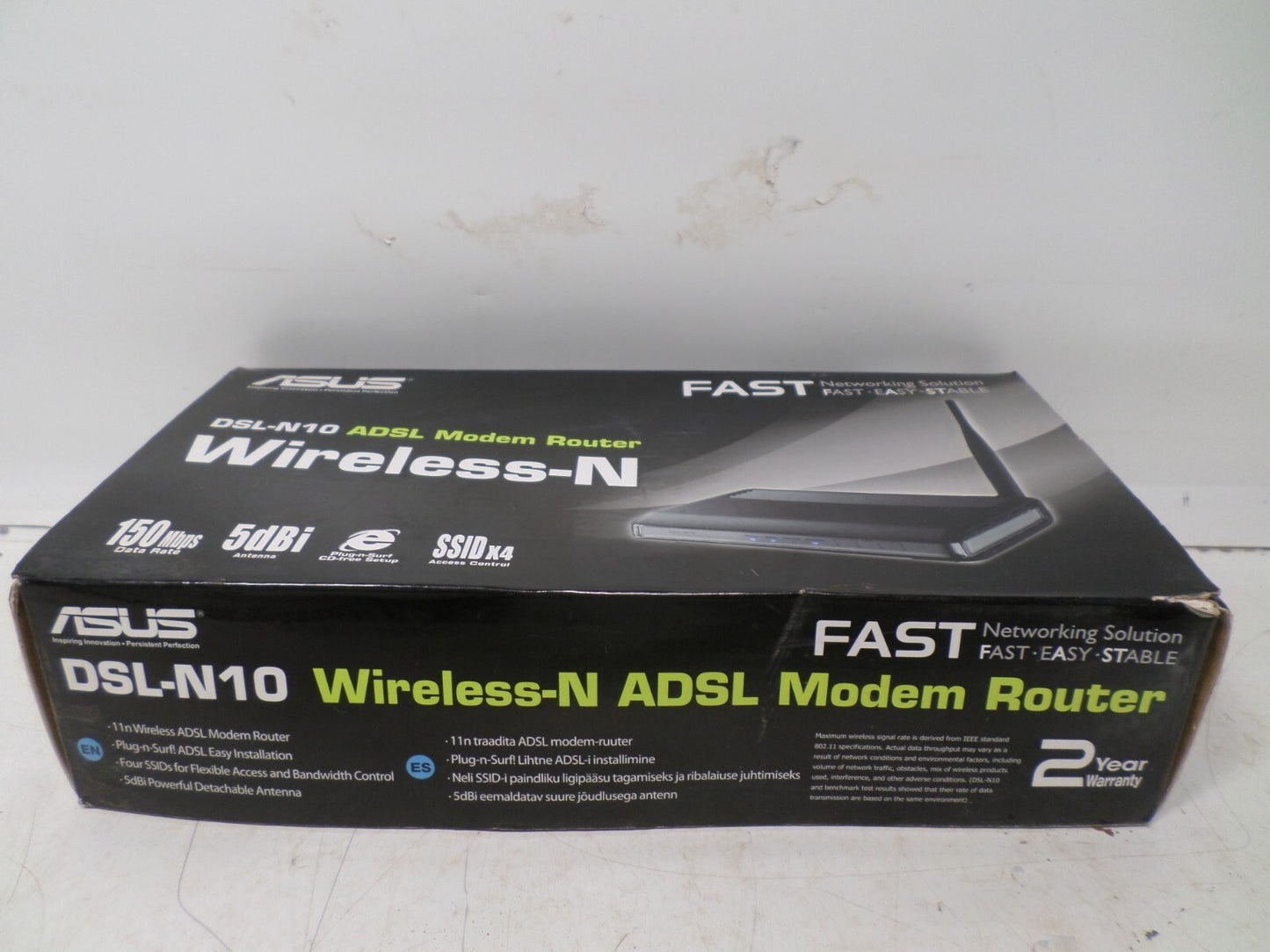 ASUS DSL-N10 Wireless-N 150 Entry Home Router: Fast Ethernet and support - New