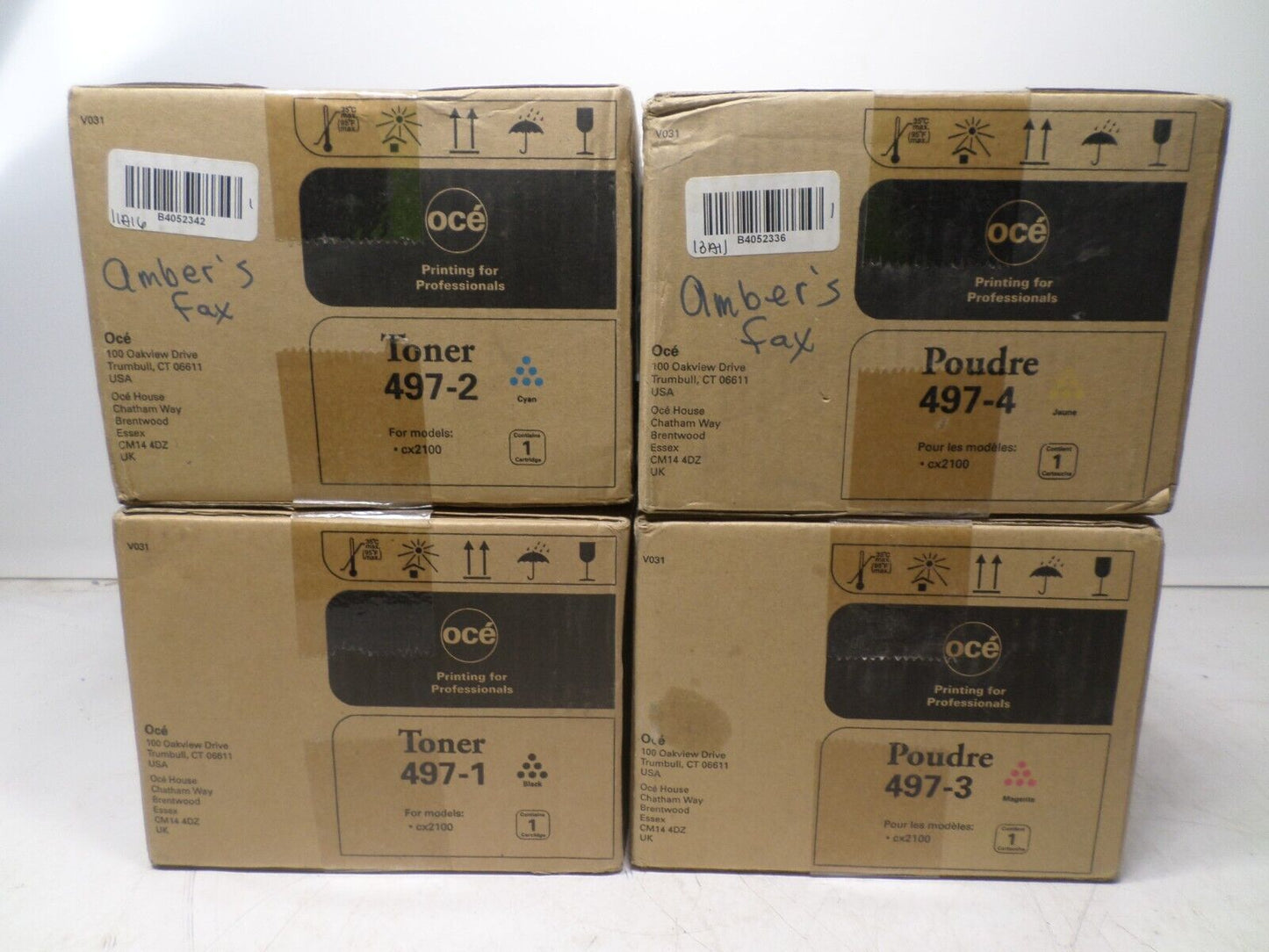 Oce CX2100 * SET OF FOUR * Toner Cartridge 497-1,497-2,497-3,497-4