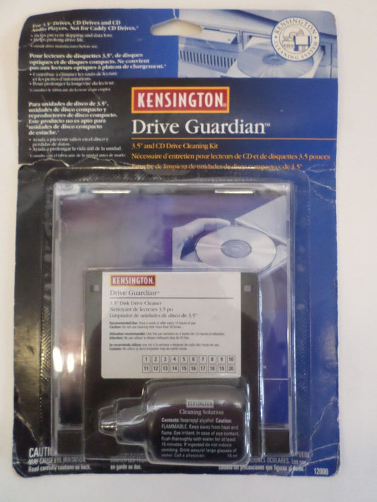 Kensington Drive Guardian 3.5" Floppy and CD Drive Cleaning Kit New