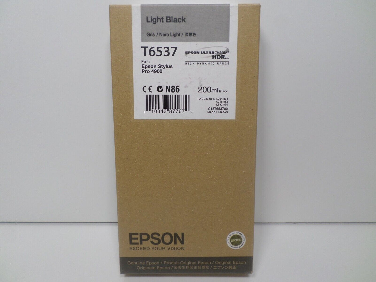 Genuine Epson Stylus Pro 4900 Light Black Ink T6537  Exp 08/2013