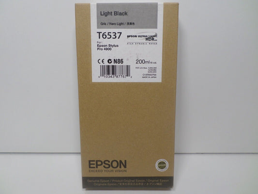 Genuine Epson Stylus Pro 4900 Light Black Ink T6537  Exp 08/2013