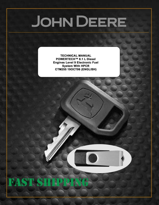 John Deere 8.1 L Engines Technical Manual Electronic Fuel System CTM255 w/ HPCR