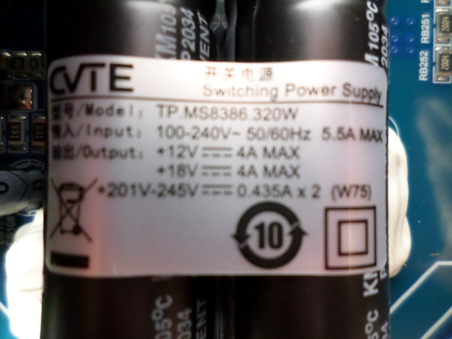 ViewSonic CDE7520 75" 4K Ultra HD Wireless Display Main/Power Board TP.MS8386.32