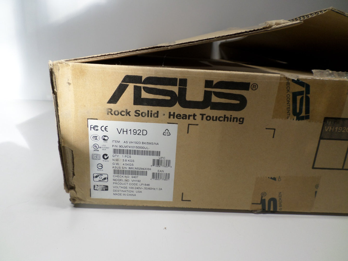 18.5in ASUS VH192D Widescreen LED Backlit Monitor