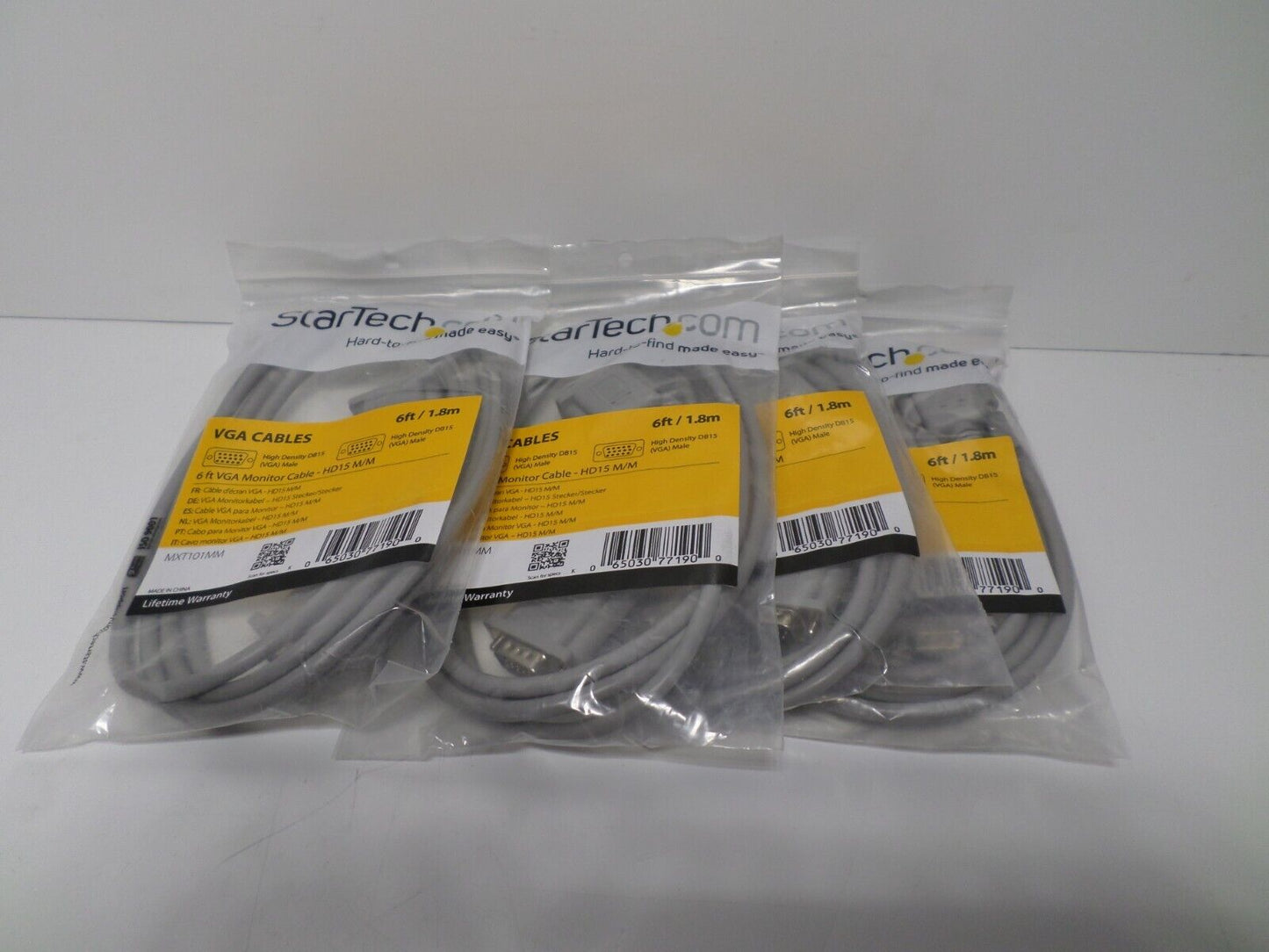 (LOT OF 4) STARTECH VGA  CABLES  Hd15m To MXT101MM