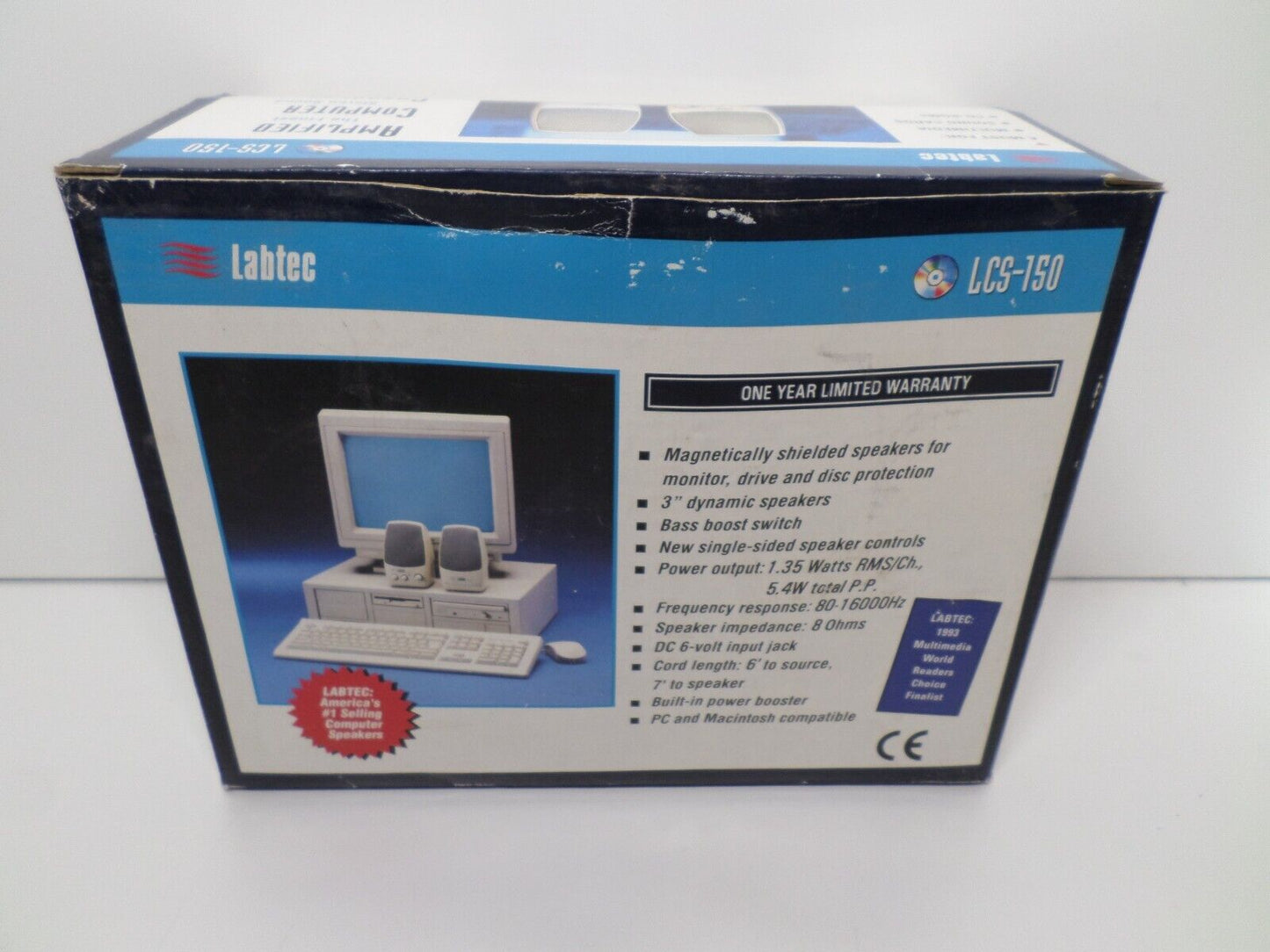 New Labtec Computer Speakers LCS-150 with new compatible adapter